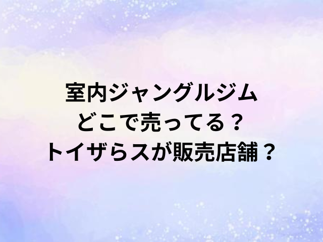 室内ジャングルジムどこで売ってる？トイザらスが販売店舗？