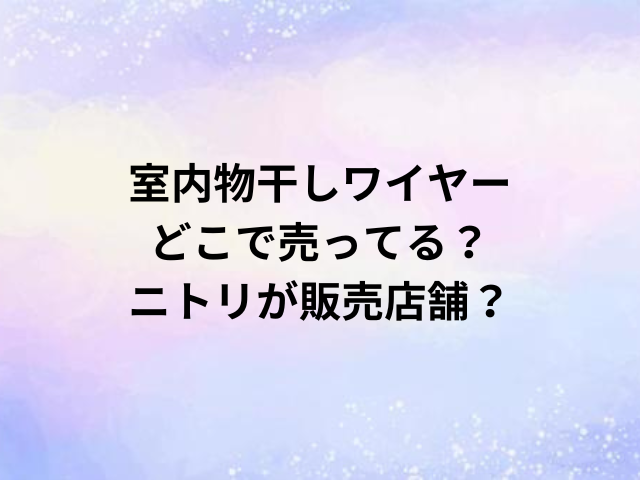 室内物干しワイヤーどこで売ってる？ニトリが販売店舗？