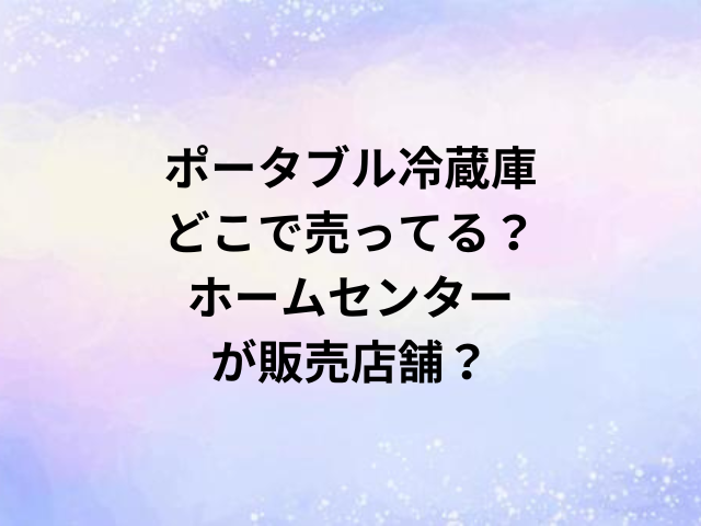 ポータブル冷蔵庫どこで売ってる？ホームセンターが販売店舗？