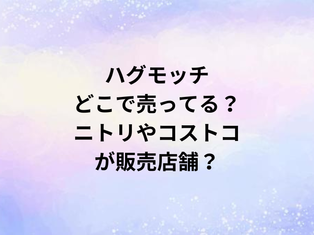 ハグモッチどこで売ってる？ニトリやコストコが販売店舗？