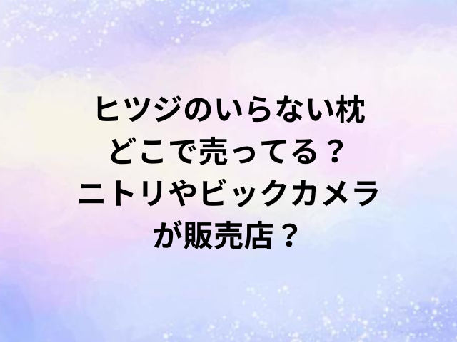 ヒツジのいらない枕どこで売ってる？ニトリやビックカメラが販売店？