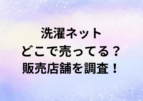 洗濯ネットどこで売ってる？販売店舗を調査！