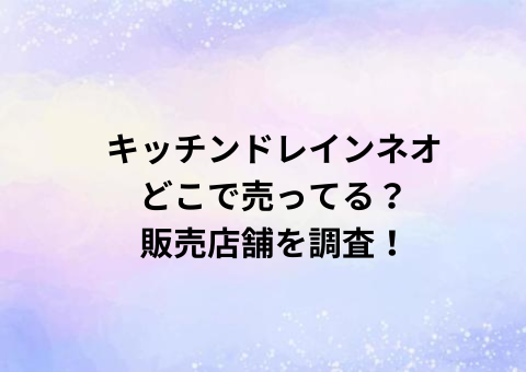 キッチンドレインネオどこで売ってる？販売店舗を調査！