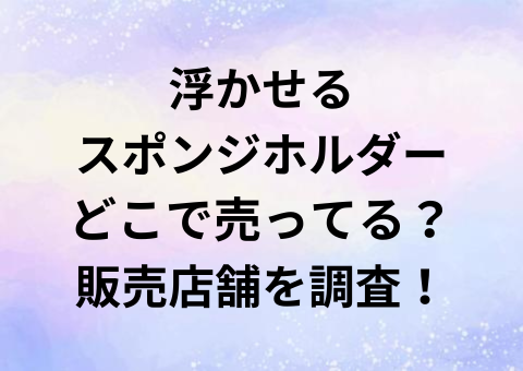 浮かせるスポンジホルダーどこで売ってる？ 販売店を調査！