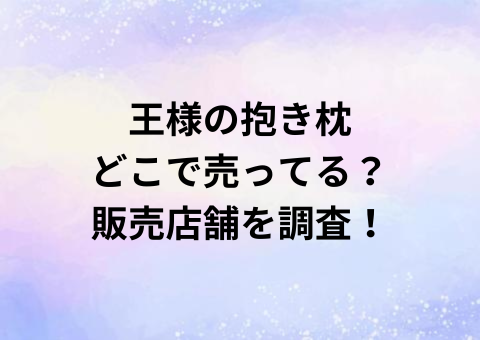 王様の抱き枕どこで売ってる？販売店舗を調査！