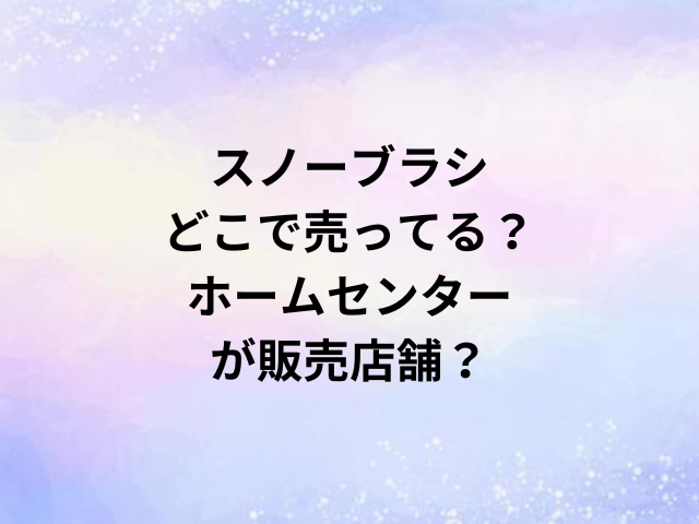 スノーブラシどこで売ってる？ホームセンターが販売店舗？