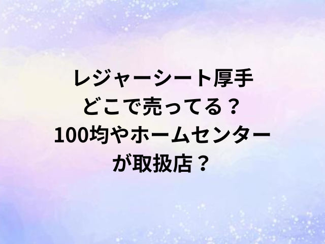 レジャーシート厚手どこで売ってる？100均やホームセンターが取扱店？
